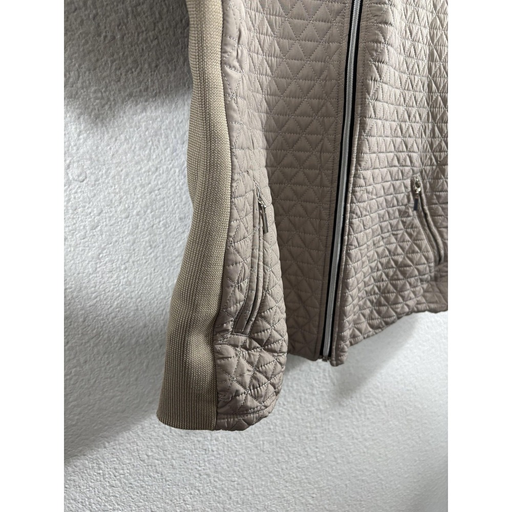SAISKA Jacket Womens‎ XL Beige Quilted Full Zip Outdoor Lined Polyester Coat - Picture 7 of 9